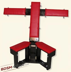 A black and red bondage chair is the popular DIY sex furniture.
