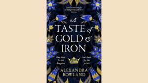 gay romance book cover for a taste of gold and iron with prince bodyguard loyalty and court intrigue