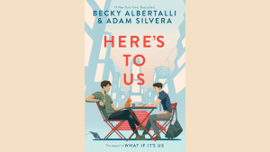 gay romance book cover for here’s to us with second chances old feelings and changing lives ahead