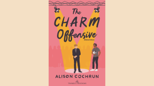 gay romance book cover for the charm offensive with reality tv vulnerability and behind the scenes love