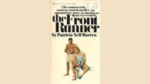 gay romance book cover for the front runner with track sports public scrutiny and queer history