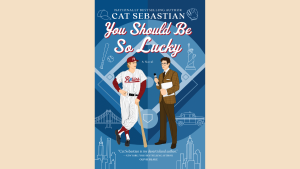 gay romance book cover for you should be so lucky with baseball grief healing and soft humor together