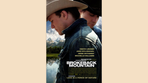 gay romance movie poster for brokeback mountain with western longing secrecy and emotional pressure