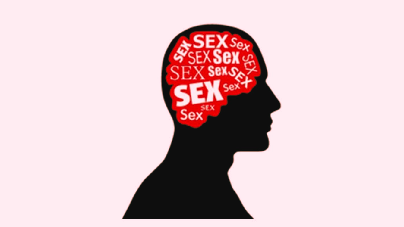 silhouette head showing repeated sexual thoughts in the brain, representing compulsive sexual behavior and addiction
